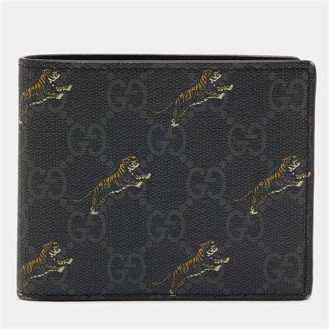 gucci black bee bifold wallet|Gucci men's wallet tiger.